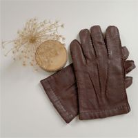 Handschuhe Leder Herren Gr. 9 dunkelbraun VINTAGE 1950s