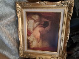 Gemälde Jean François Millet "Ruhende" gerahmt Repro.