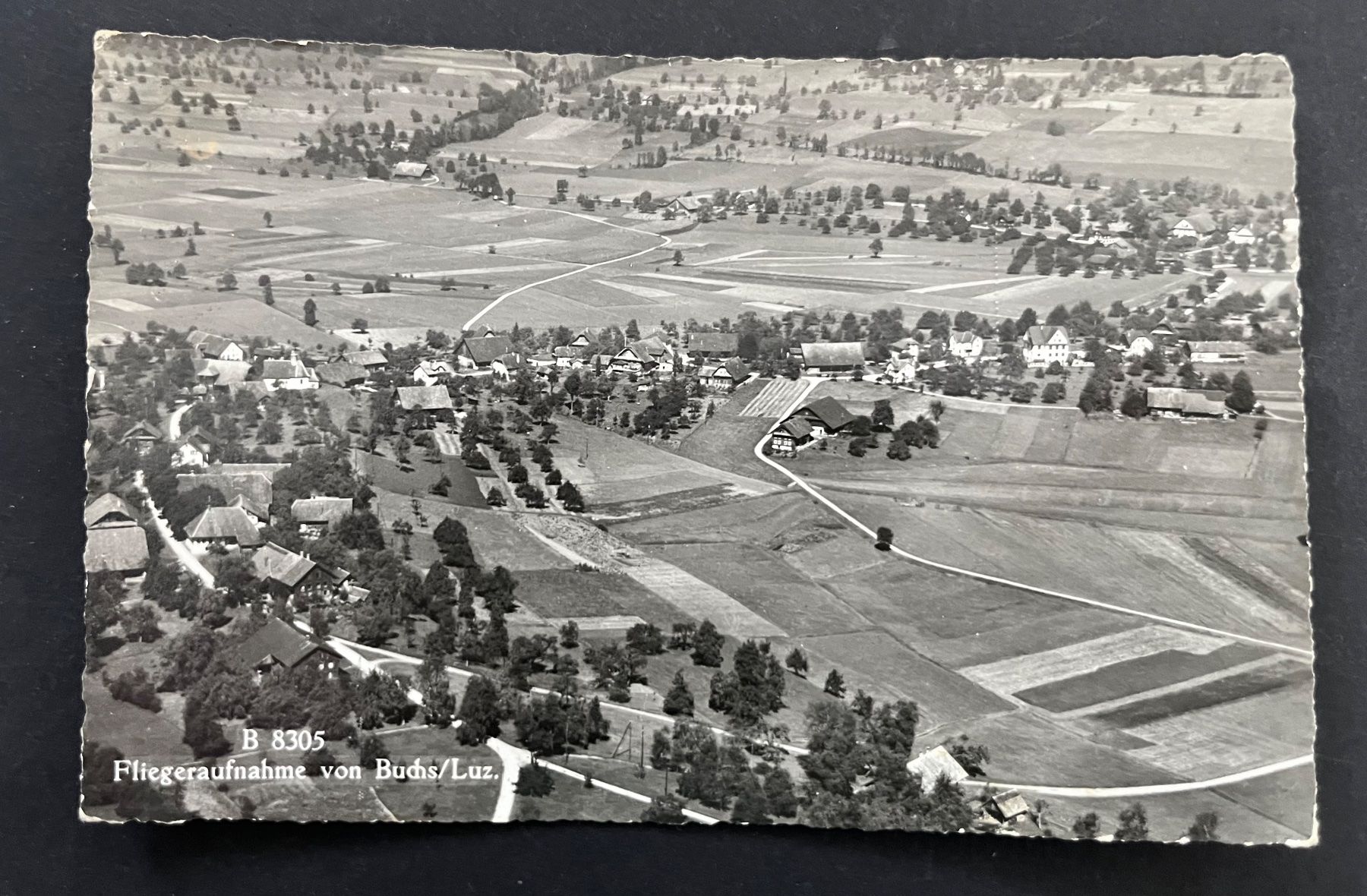 Cartoline postali: Buchs LU Flugaufnahme ca. 1950 – Usato da Ostermundigen venduto da DaxKarten-75