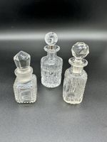 Antique Perfume Bottles - Crystal Glass - Set of 3 Pieces