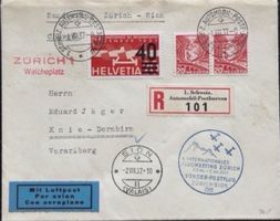 Briefumschlag Zürich-Sion 1937 mit Flugmeeting Stempel