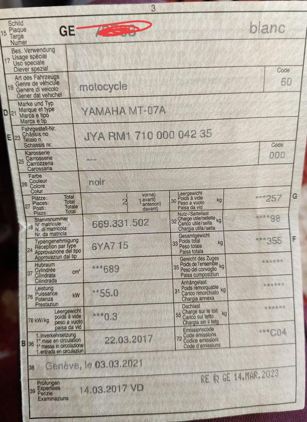 Yamaha Strada: Yamaha MT-07 - 2017 – Usato da Chêne-Bougeries venduto da jes_r827 6