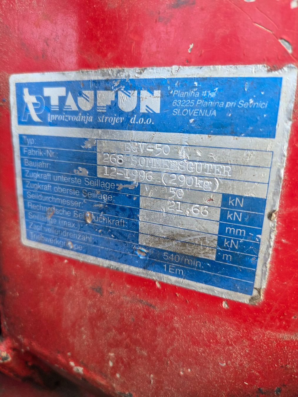 Forst Seilwinden & Rückzangen: Seilwinde Tajfun EGV-50 – Defekt aus sevelen von Dario_cool 6