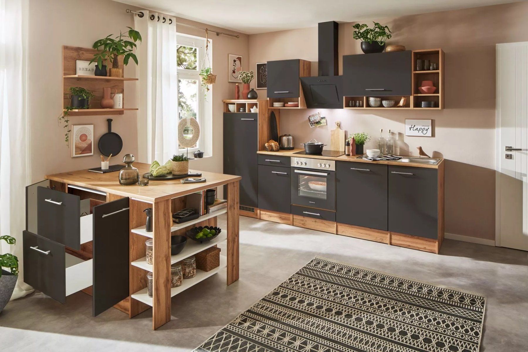 Cucine complete: 920 - Inselküche Einbauküche Eiche Grau Hilde 280cm – Nuovo e nell'imballaggio originale da Wallenwil venduto da toesstalvertrieb 4