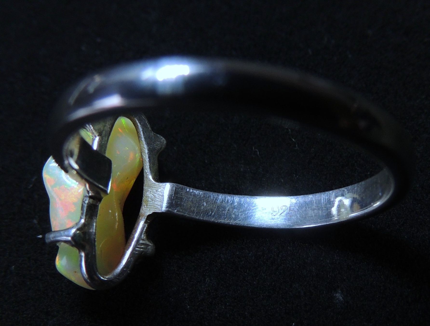 Anelli: Opal Nugget Silber 925 Fingerring Gr. 62 – Usato da Waldenburg venduto da schaller707 5