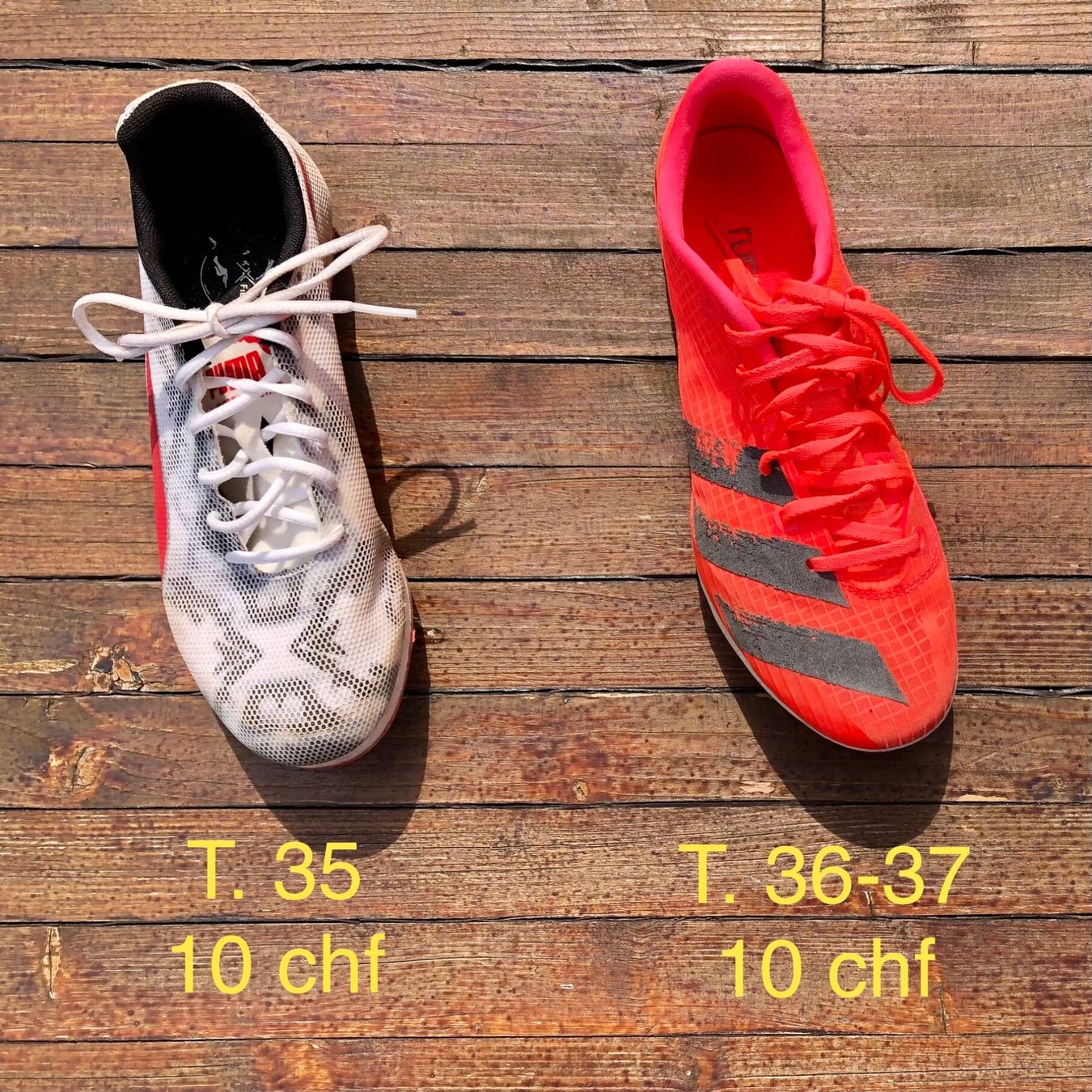 Scarpe da uomo: 2 paires de pointes d'athlétisme – Usato da Delémont venduto da Ricardo-1982