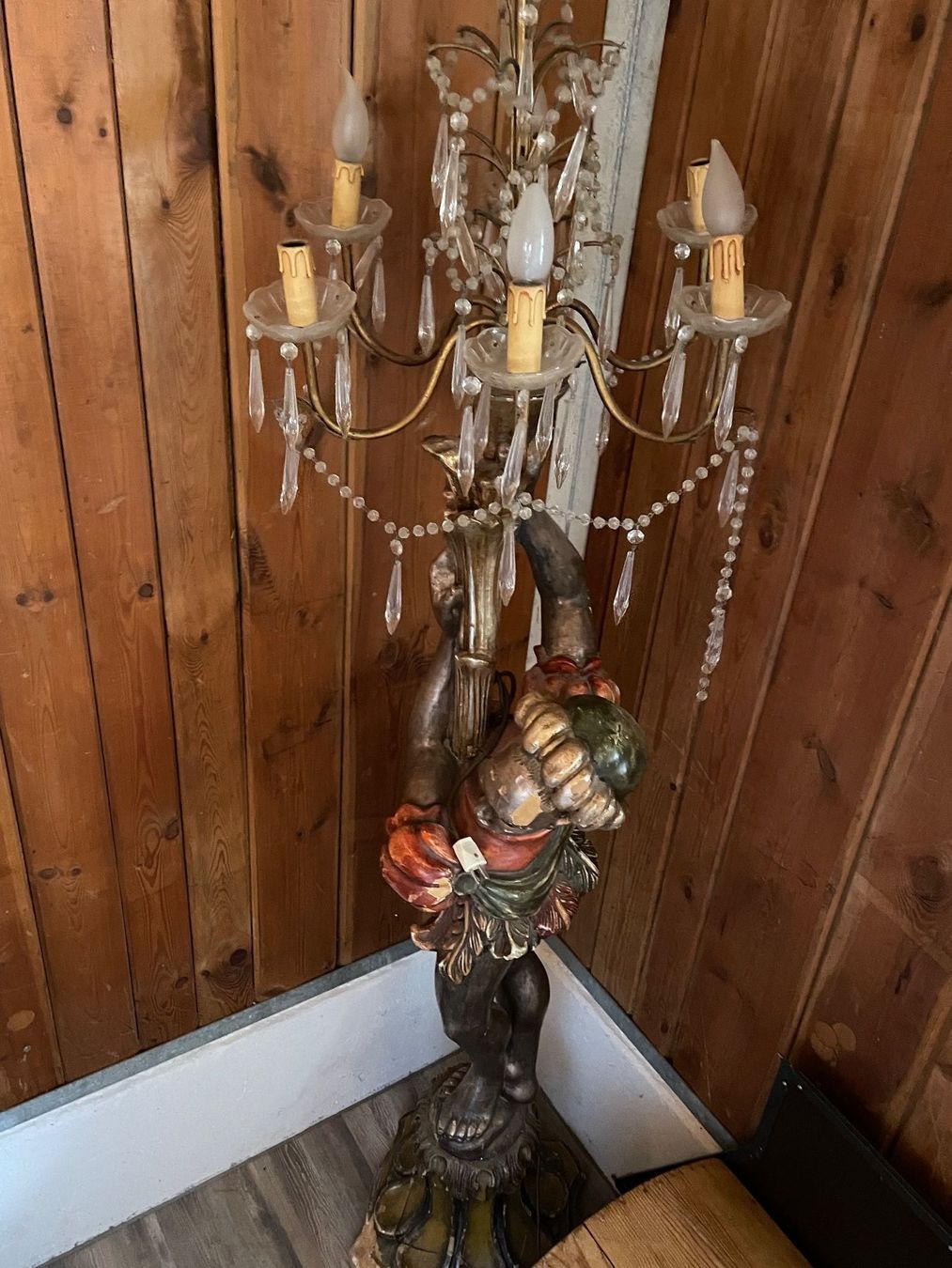 Lampade: Antike grosse Kolonial Stehlampe mit Lüster – Usato da Volketswil venduto da rubin74 1