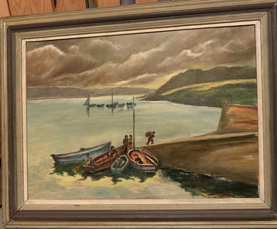 Peinture à L'huile Originale Paysage Marin - Carton 10x12 Pouces, Signée Y. Semyonov
