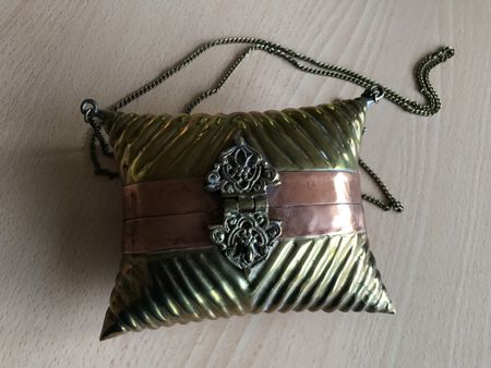Sac minaudière vintage en laiton et cuivre