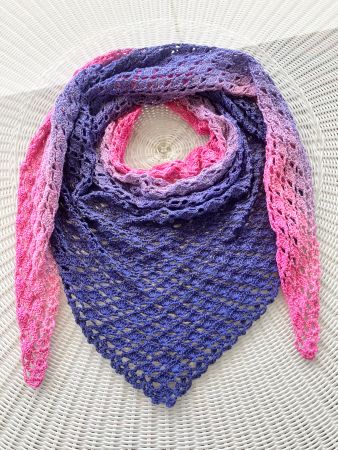 Handarbeit - Sommerschal in rosa-lila--blau-violet
