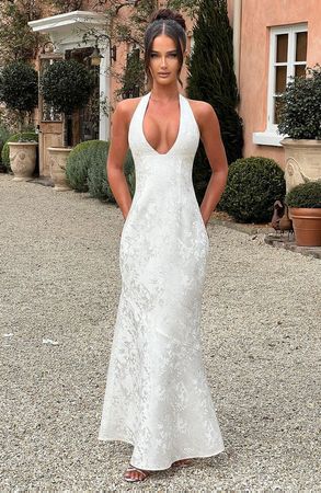 Josephine Maxi Dress - Ivory, Size S, BABYBOO