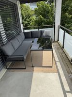 Moderne Gartenlounge  "Mexiko" in Anthrazit inkl. Glastisch