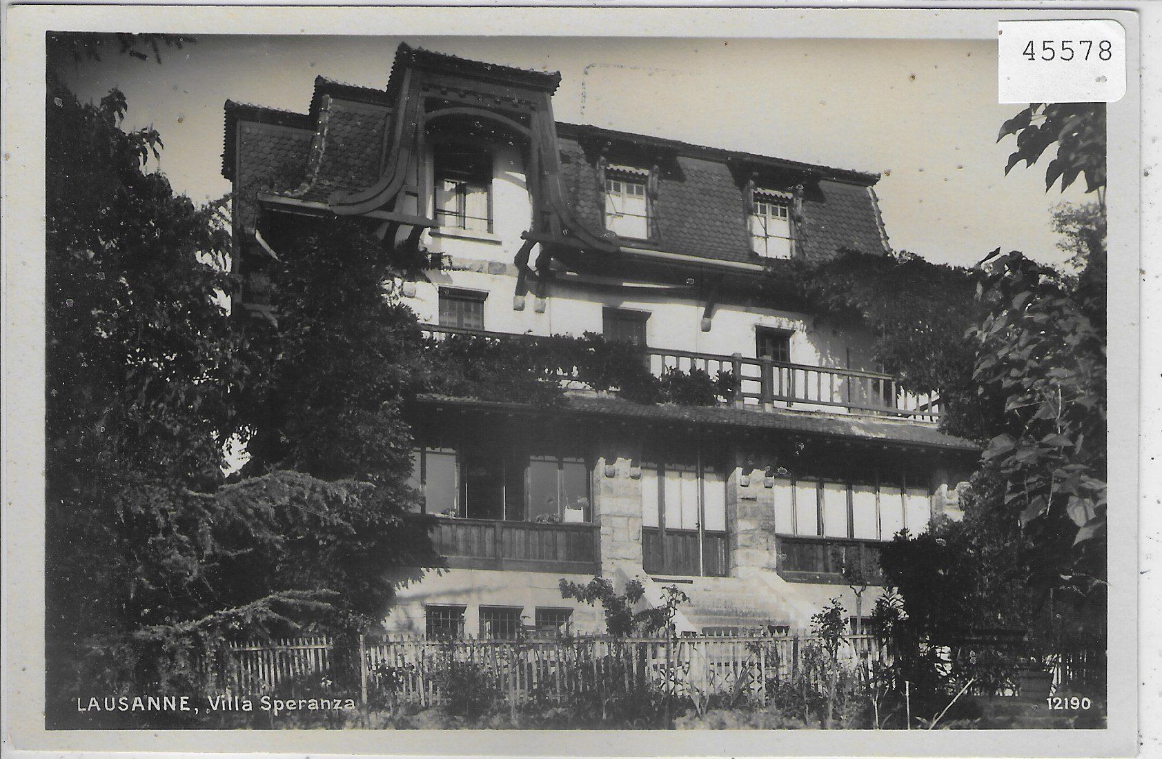 Cartoline postali: Lausanne - Villa Speranza – Usato da Ettingen venduto da Kartenplanet