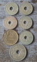 Lot 7 alte Frankreich Munzen 100, 25, 20 Francs und Centimes
