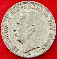 3 Mark 1910 G Kaiserreich  Baden Silbermünze in Ss