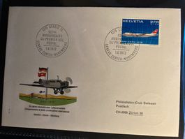 Schweiz 1972 Flugbrief Sonderflug 50 Swissair Genf Nürnberg