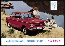 NSU-Prinz 4 geparkt am Seeufer, Auto-Rek