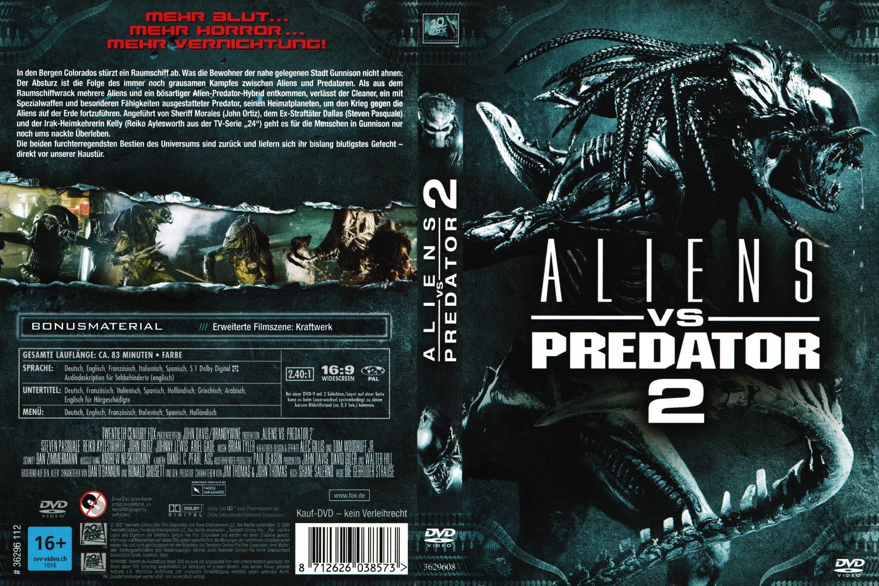 Tutti i DVDs: DVD - Aliens vs. Predator 2 – Usato da Langnau am Albis venduto da MediaRescuerKeLoX