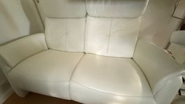 Himolla elektrisches Ledersofa weiss 2-Sitzer super erhalten