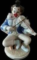 Porzellanfigur Clown, Vintage Musikclown mit Geige🎶🤡