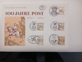 500 Jahre Post - Ersttagsbrief 1490-1990 - Top Zustand!