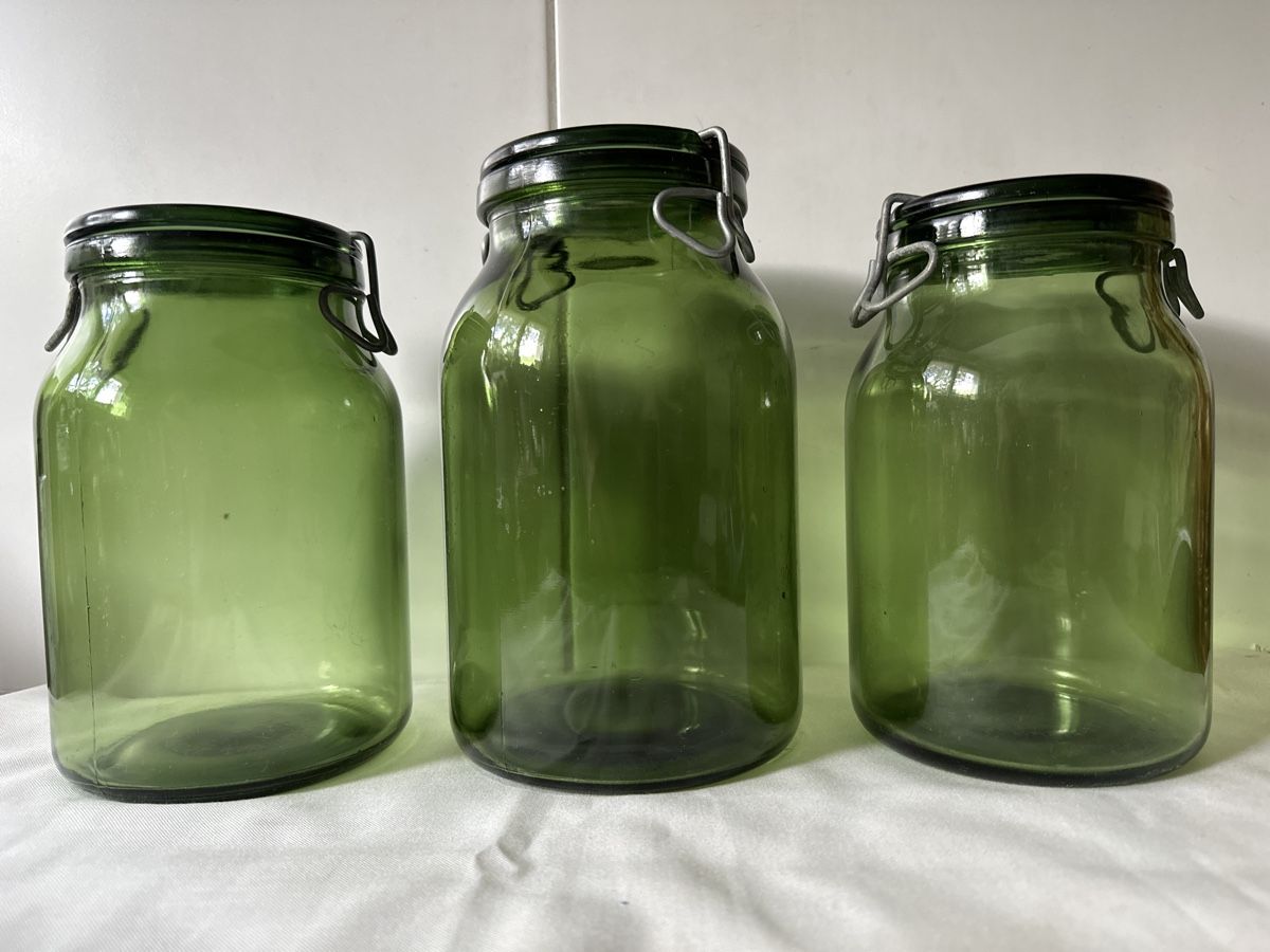 Bülacher Contenitori & Simili: 3er Set alte Einmachgläser Bügelgläser Bulach Universal. – Usato da Zürich venduto da Chaeffeler 1