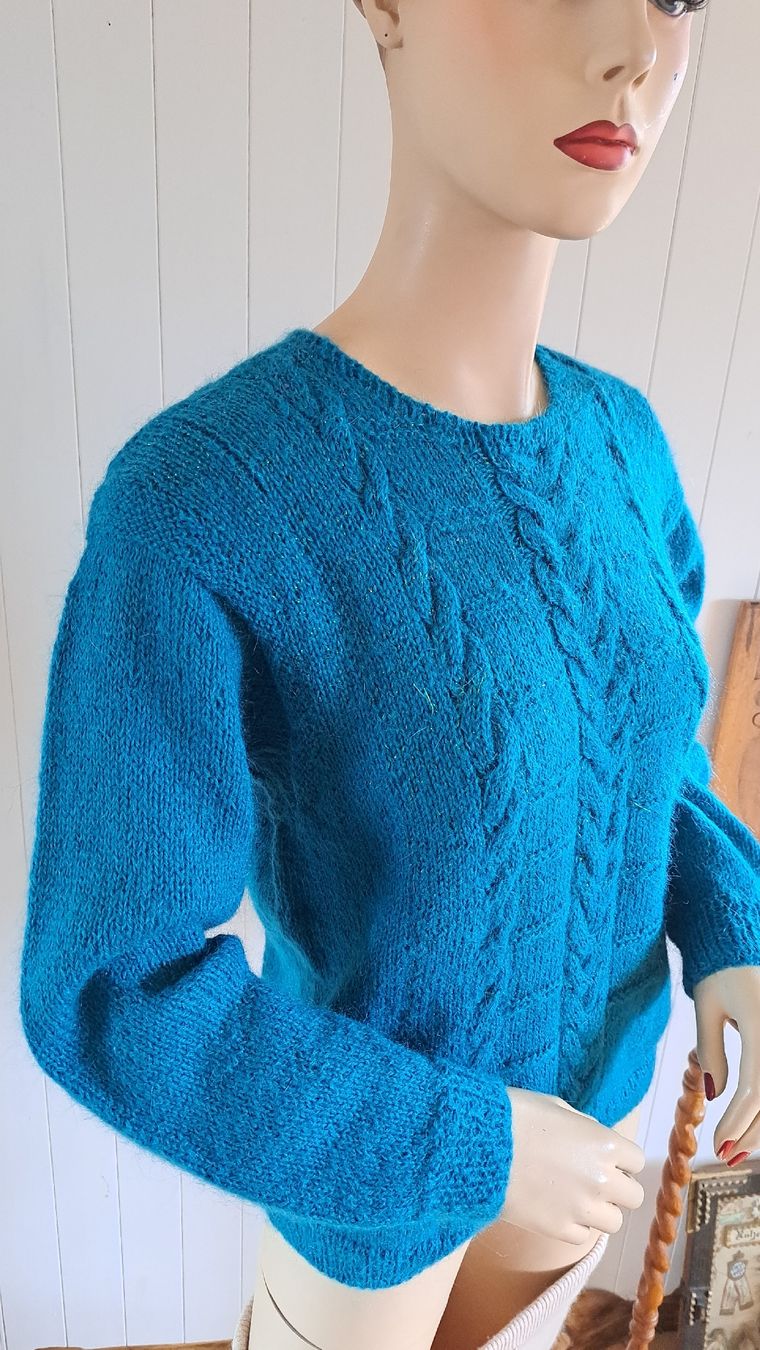 Maglioni & Felpe: 90s 80s Vintage Pulli Zopfstrickmusterpullover M 38 40 Lurex – Usato da Mollis venduto da Fauchi99 3