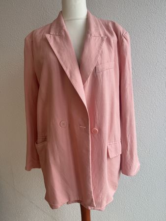 H&M Blazer Leinenmischung rosa Grösse L guter Zustand