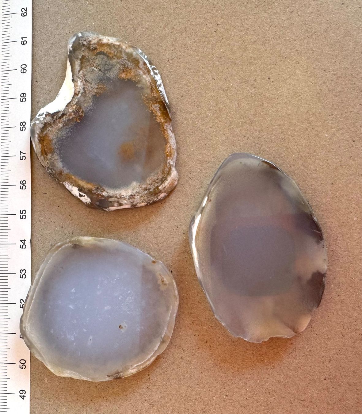 Edelsteine: Calzedon.    Scheiben  top Sammlung.  wunderschön poliert – Neu und originalverpackt aus Leuggern von gemshow 6