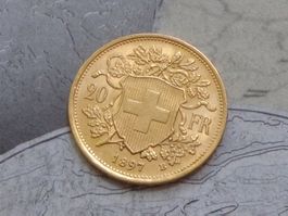 Gold Vreneli 20 Fr. 1897 B (la 1ère de la série)