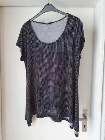 T-Shirt von mat Gr. L/XL 48/50 Schwarz mit weissen Punkten