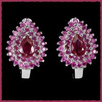 ♛ Rubin 925 Silberohrringe