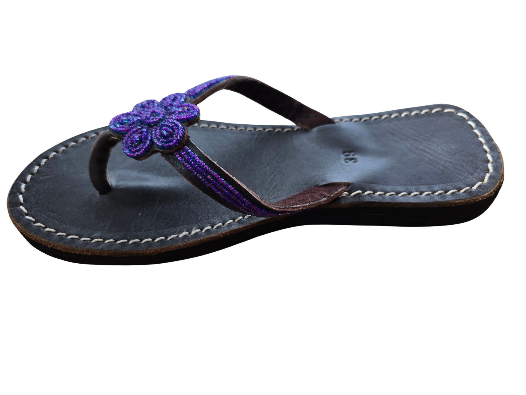 Scarpe da donna: Handgemachte Leder-Sandalen - Violett 39 🔥 50% SALE – Nuovo e nell'imballaggio originale da Brione s. Minusio venduto da Littleninja 2