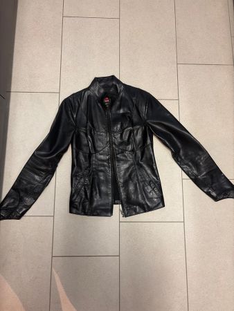Echtlederjacke Schwarz Gr. 36 Tailliert Dickes Premium Leder