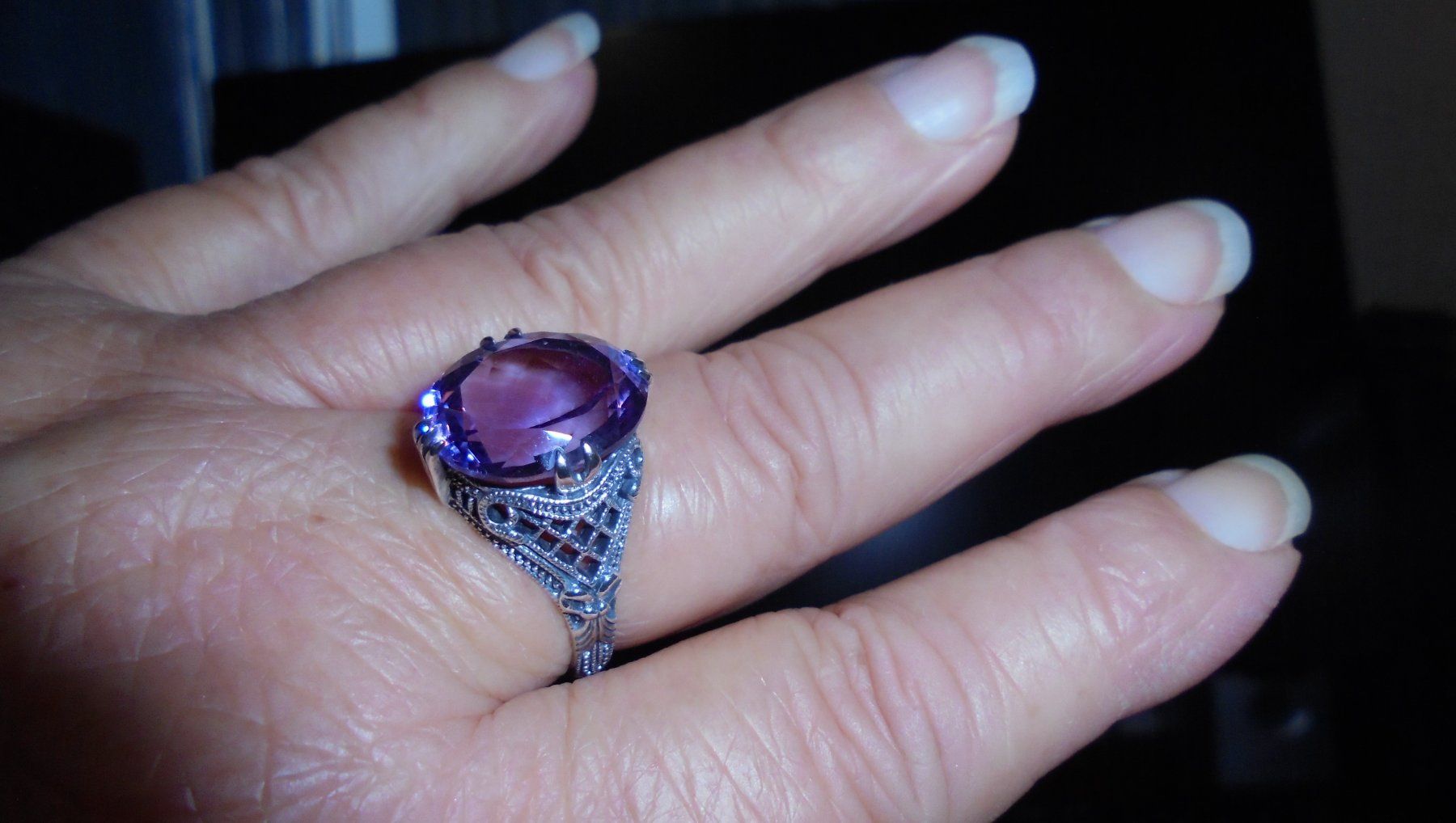 Anelli: Echtschmuck: Amethyst-Silberring 925er Grösse 56/18 – Nuovo (secondo la descrizione) da Zuchwil venduto da maumauchi
