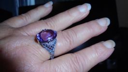 Echtschmuck: Amethyst-Silberring 925er Grösse 56/18