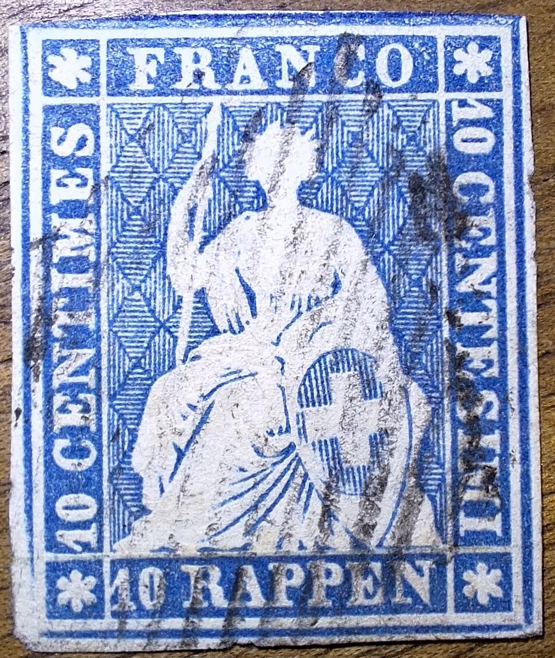 Tutti i francobolli: Strubel 23A3c mit Befund Kat. 110.- – Usato da Balgach venduto da SIMEON27