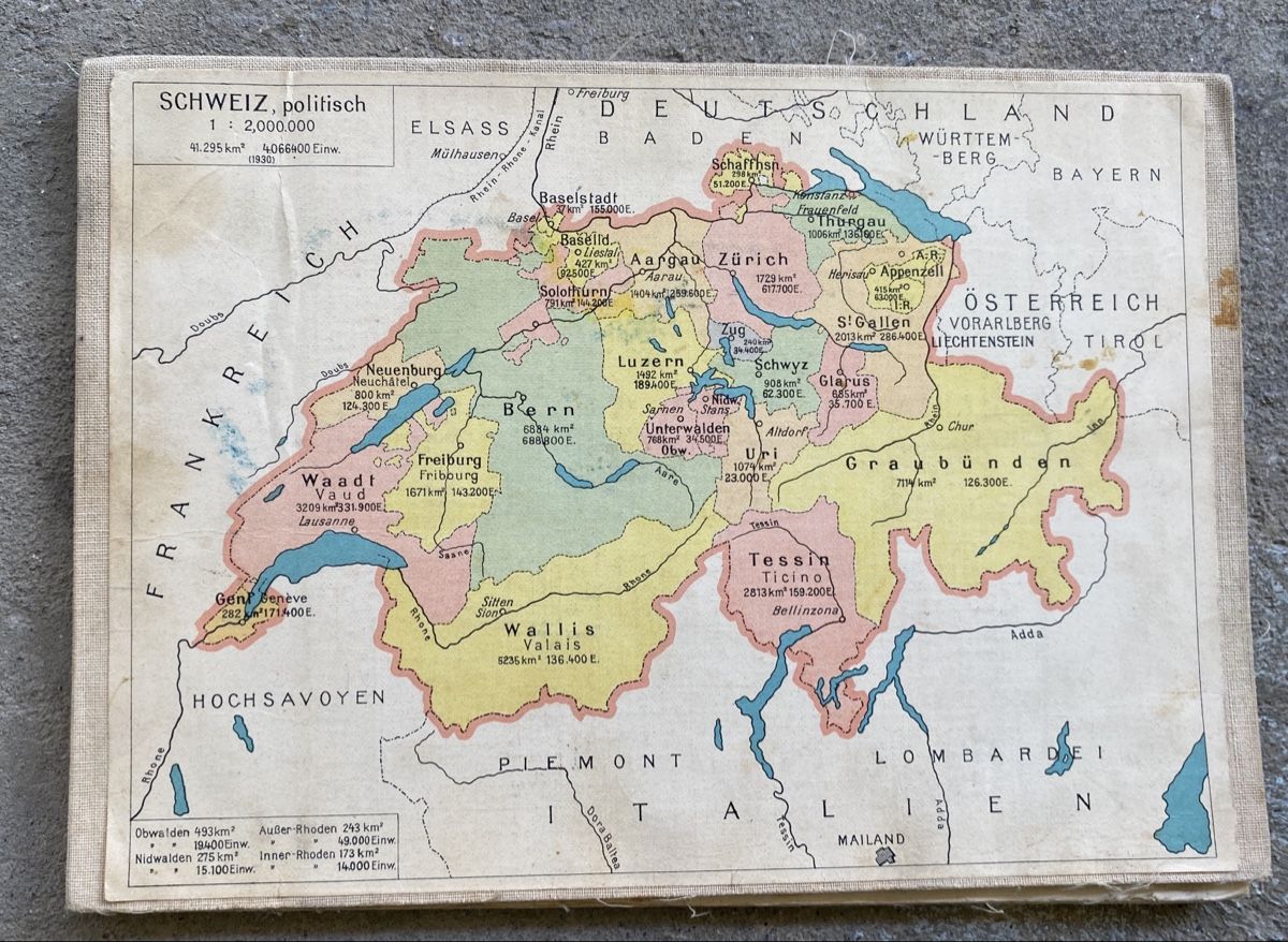 Cartine & Atlanti: Landkarte Schweiz – Usato da Liestal venduto da Stephanoceras1 1