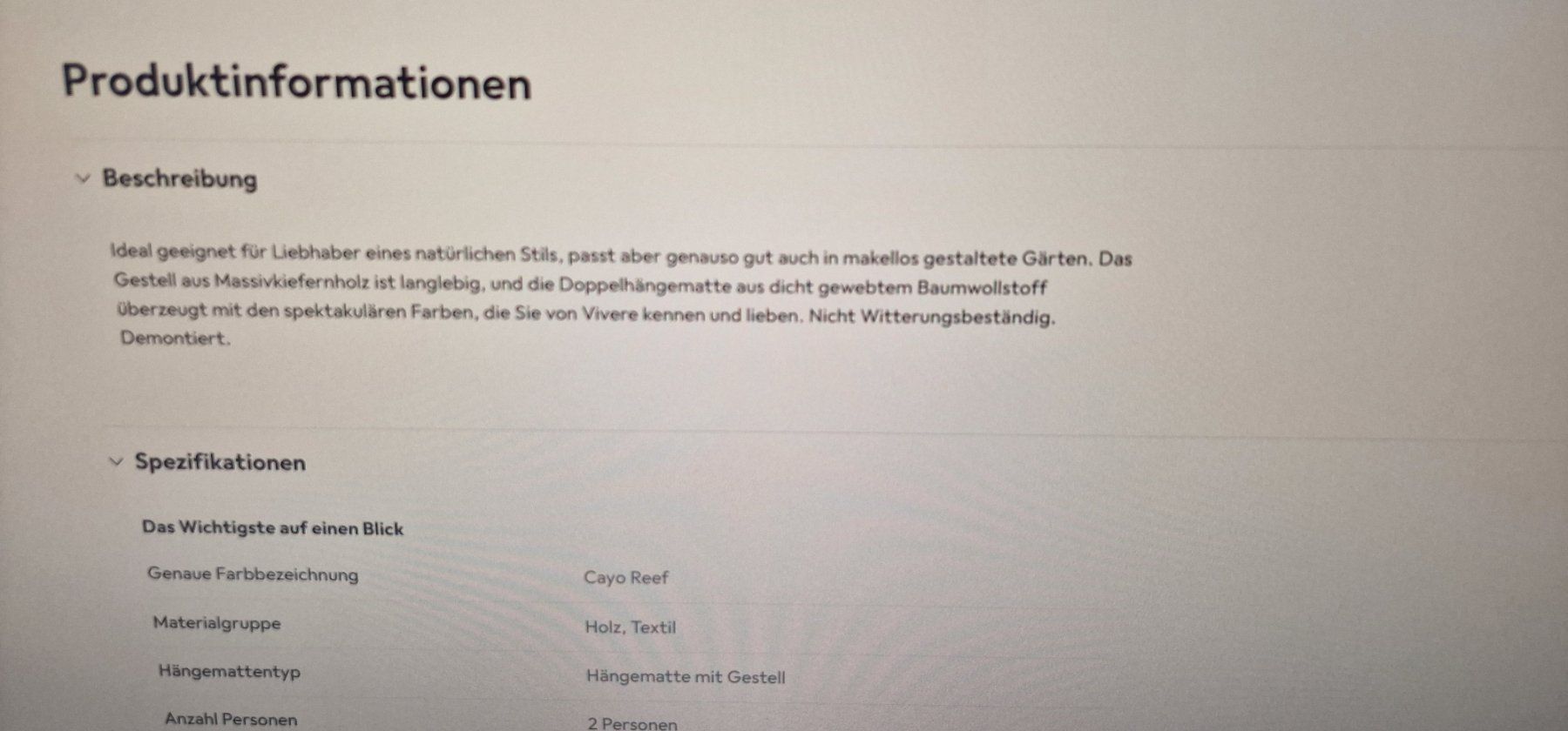 Hängematten: Hängematte mit Gestell: Vivere Combo II – Gebraucht aus Wädenswil von bfo_98cy 2