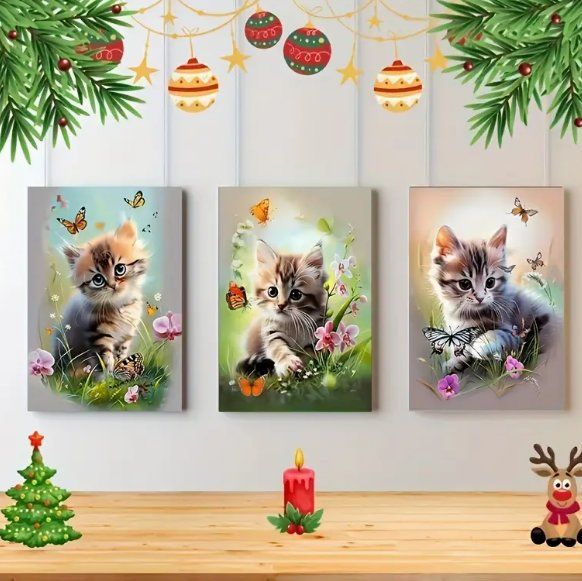 Kit bricolage: Diamond Painting 3 versch.Katzenbilder – Nuovo e nell'imballaggio originale da Obergösgen venduto da Diydiamant 2
