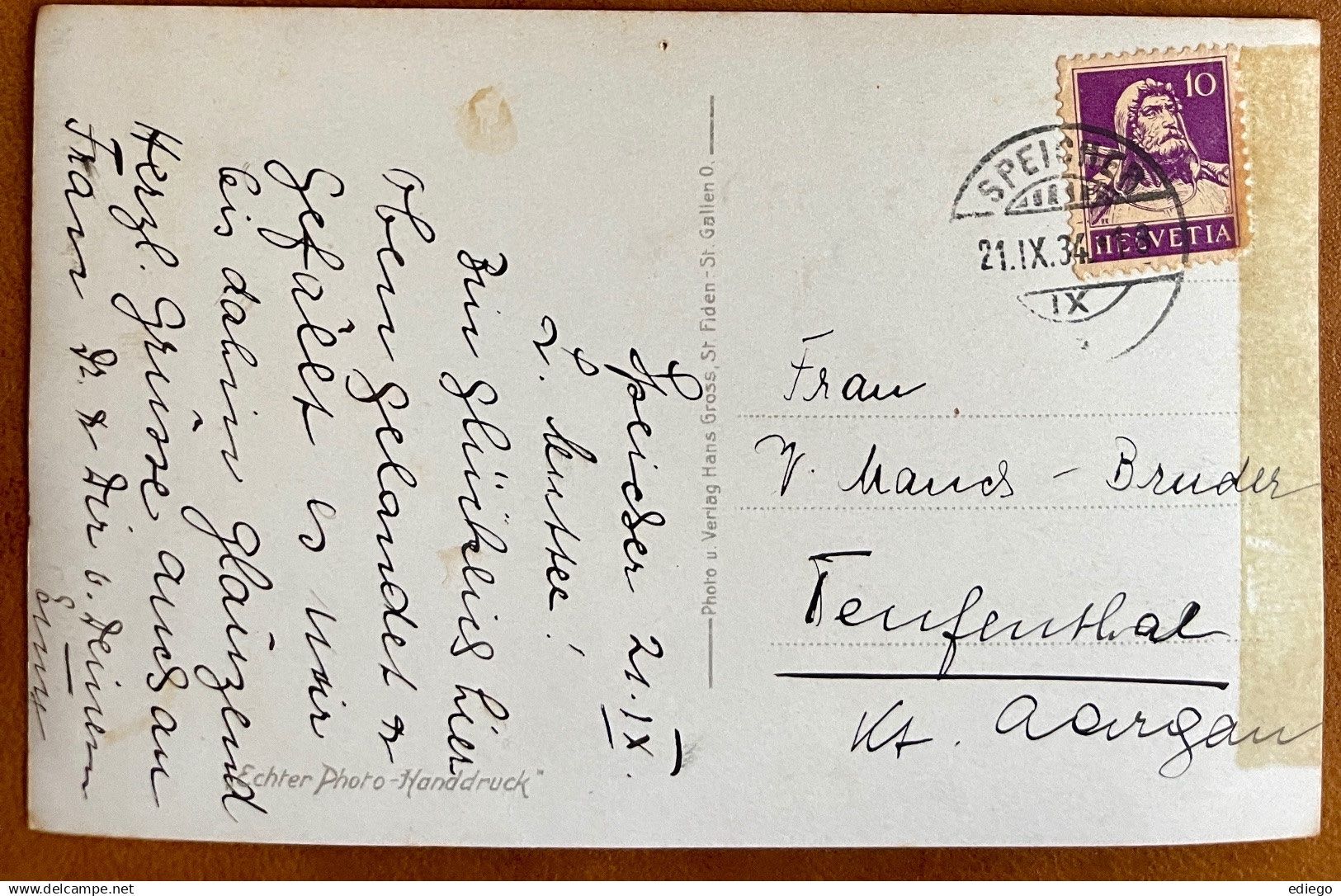 Cartoline postali: SPEICHER - 1934 – Usato da Lutry venduto da Ediego 1