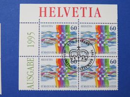 Viererblock "Gem.Ausgabe CH/Lie" 1995 - Ersttag SEVELEN