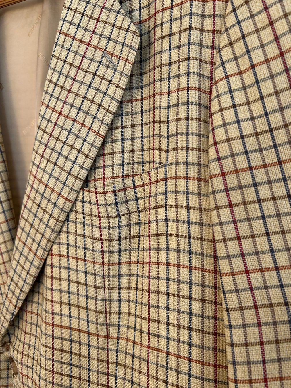 Hermès Giacche: Hermès Beige Plaid Wool Blazer – Usato da Bern venduto da kurtikobolt74 2