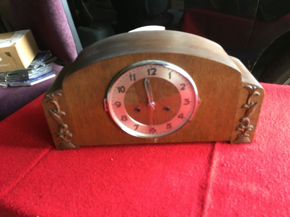 Seiko Horloge de cheminée en Bois avec Pendule, Marron, 16,5 x 30,2 x 39,1 cm