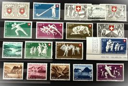 Grösseres Lot postfrische CH-Werte und Serien aus den 50ern