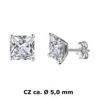 Ohrstecker carrée 5mm Silber 925 mit Zirkonias