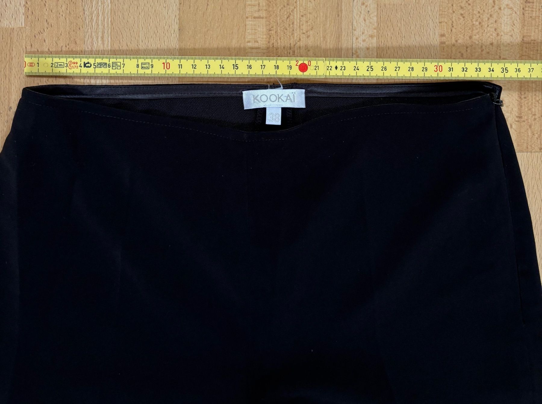 Kookai Pantaloni: Kookai - Schlaghose mit Chiffon-Einsatz - schwarz - Gr. 38 – Usato da Zofingen venduto da Justizia_01 4
