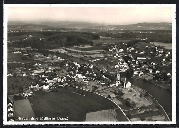 Cartoline postali: Mellingen /Aarg., Totalansicht mit Fernb – Usato da Berlin venduto da bartko-reher