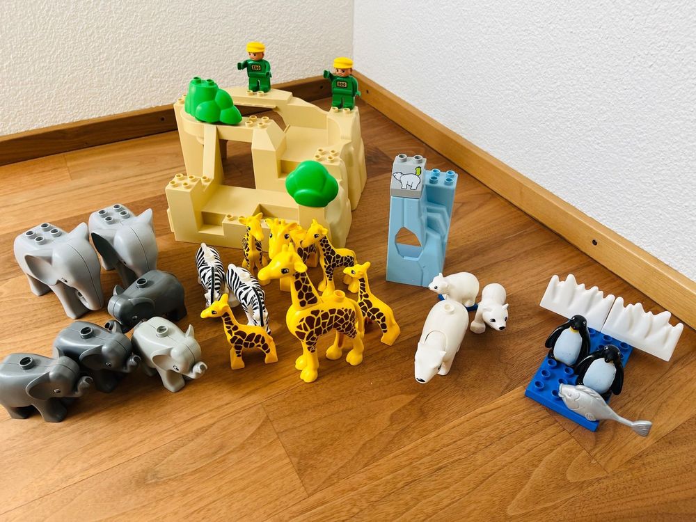 lego-duplo-zoo-safari-elefanten-zebras-giraffen-eisb-ren-gebraucht