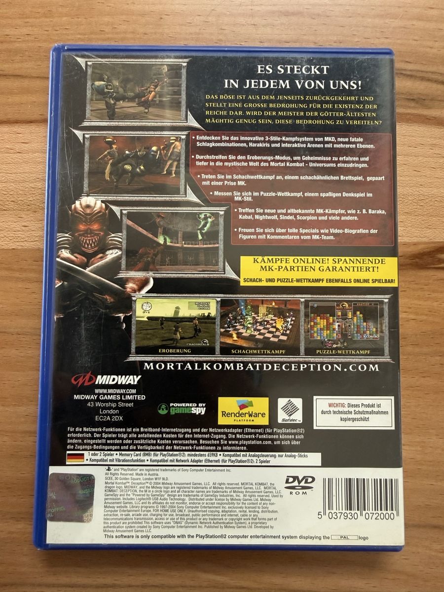 Jeux: PS2- Game Mortal Kombat Deception – D'occasion à Grenchen par Bastet007 1